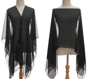 Zomerstrand sjaals wraps dames badmode bikini's bedekken losse solide pure pure chiffon poncho batwing tuniek top blouse oversized shirts