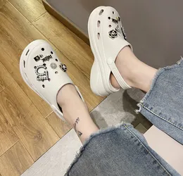 Slippers zomer strand slippers verpleegster witte gat schoenend en schoudertas dikke bodem dames mode all-matching non-slip buiten buiten