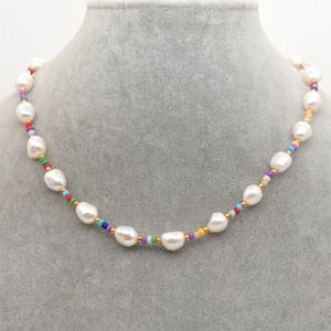 Zomer Beach Style Natuurlijke zoetwaterparel Beaded Glass Beads Strands Neckalce