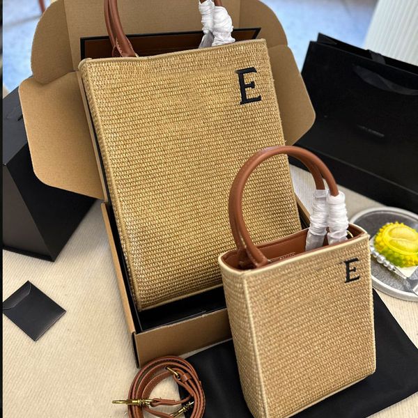 Bolsas de viaje de playa de verano Bolsa de asas Diseñador de lujo Moda París Bolsa de compras tejida Moda Carta bordada Carta bordada Alta calidad