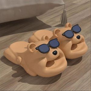 Pantoufles d'ours d'été pour hommes et femmes, sandales d'extérieur à plate-forme antidérapante pour la maison et la salle de bain, X1t2 #