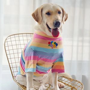 Summer Big Dog Clothes Tshirt Grand Vêtements Tee Shirt Apparers Husky Golden Retriever Corgi Labrador Samoyed Costumes 240412