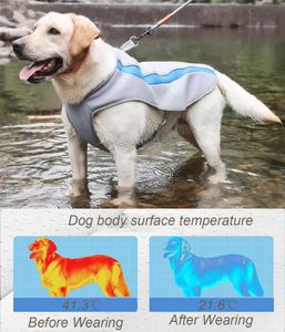 Summer Big Dog Vêtements Water Storage Refroidissement Veste pour animaux de compagnie pour moyens grands chiens Golden Retriever Labrador Vêtements de crème solaire 240415