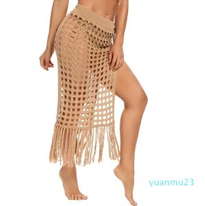 Zomer bikini cover-ups strandkleding rokken stcy1329 dames sexy perspectief uitgehold rok spleet spleet tassel diploma strand rok zwemcasual outfit apparatuur 33