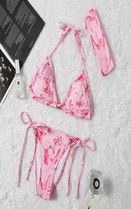 Summer Bikini Push Up Bathing Micro Swimsuit 3 Pieds Pink Sportswear Bra Dress Bandage Triangle Nylon Teen Beachwear Swear 4245009