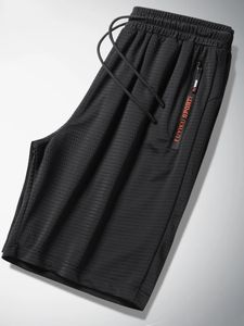 Été noir maille sweatshorts hommes vêtements de sport respirant en nylon droite culotte courte grande taille lâche décontracté short de sport 8XL 9XL 240313