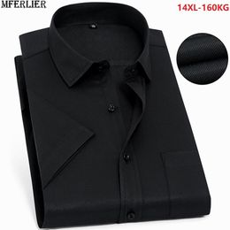 Zomer Zwarte Shirts Mannen Grote Plus Size Grote 8XL Formeel Korte Mouw Kantoor Heren Jurk Business Shirt 10XL 12XL 140Kg 150KG270d