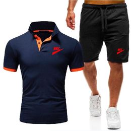 Zomer Zwart T-shirtbroeken Set Casual merk Fitness Jogger Pants T Shirts Hip Hop Fashicon Men'Stracksuit