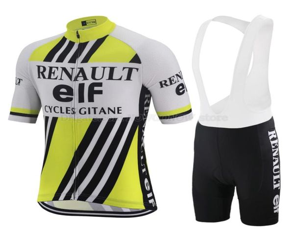 Été noir jaune rétro Jersey Pro Team Road Vêtements de vélos à vélo Gel PAD BROUPE SET des hommes à manches courtes Shirt MTB Jers5196616