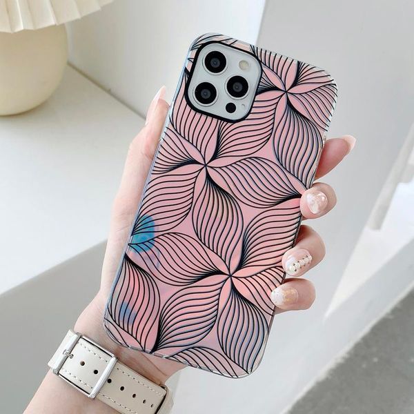 Étuis de téléphone Summer Bling Laser Aurora Clear Gradient Couleur Mandala Fleurs Figure Géométrique TPU PC Couverture arrière pour iPhone 13 12 Mini 11 Pro XS Max XR X 7 8 Plus