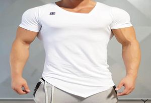 Zomer bodybuilding en fitness heren korte mouw t -shirt sportscholen modetrend mannen spier panty's zucht t -shirt plus size mxxl men09646355