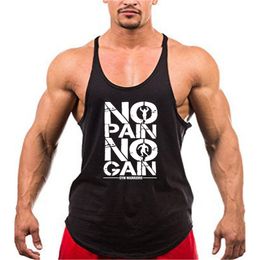 Zomer bodybuilding stringer tank top man gym mouwloze shirt mannen fitness vest singlet sportkleding workout kleding