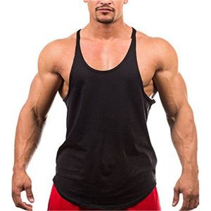 Zomer bodybuilding tanktop heren fitness stringer sport shirt gym kleding workout katoentanktop 220527