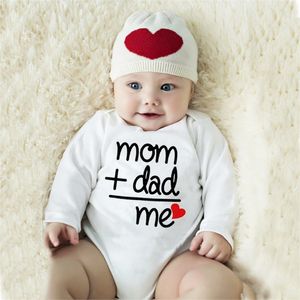 Été né infantile bébé vêtements j'aime maman papa mignon enfant en bas âge combinaisons garçons filles manches longues coton body tenues 220707