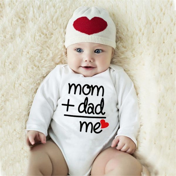 Summer born Infant Baby Clothes I Love Mom Dad Cute Toddler Jumpsuits Niños Niñas LongShort Manga Algodón Bodysuits Trajes 220707