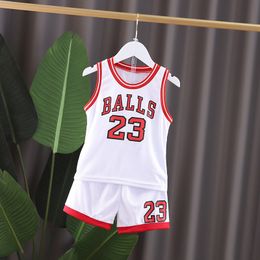 Zomerjongen kledingset Casual Fashion T-shirt Pant Kid Kinderen Baby Peuter Boy kleding 0-5 jaar Basketbal CL 85
