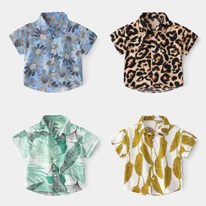 Summer Boy Shirt Mouwen Knappe Mooie Beach Resort Style S voor kinderen Jongens 210515