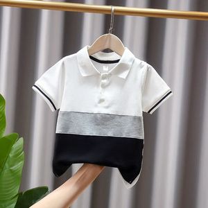 Zomerjongens Actieve t-shirts katoenen peuter kinderen polo shirt top T-stukken hoogwaardige kinderkleding baby leeftijd 2 3 4 5 7 9 jaar oud 240325