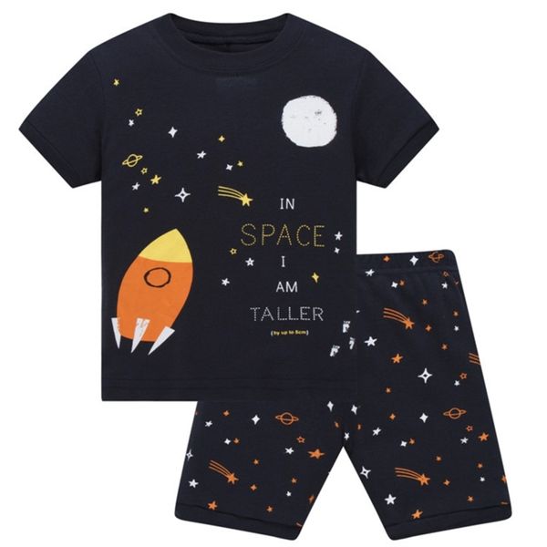 Conjuntos de pijamas de verano para niños, ropa de dormir de manga corta para niños, 100% algodón, ropa interior para niños, pijama, trajes de dormir 211109