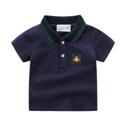 Polo d'été à manches courtes pour garçons, chemise à revers, imprimé voilier, vêtements pour enfants de 2 à 6 ans