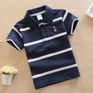 Zomerjongens polo shirts korte mouw t-shirt voor kinderen jongens bodem solide kleur kinderen sweatshirts babykleding 3-14t 240521