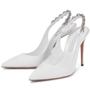 Marque d'été Aquazzura Love Link Sandales Chaussures Femmes Bretelles Ornées De Cristal Talons Aiguilles Fête Parfaite, Robe, Soirée Lady Slingback EU35-43