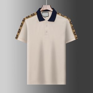 Zomer Merk Kleding Luxe Designer Polo Shirts Heren Casual Polo Streep splicingMode Snake Bee Print Geborduurd T-shirt High Street Heren Polo's