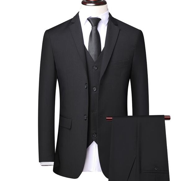 Beau costume pour hommes, noir et gris, nouvelle mode, costume de marié, costumes de mariage pour les meilleurs hommes, Tuxedos Slim Fit pour hommes 3 pièces/ensemble