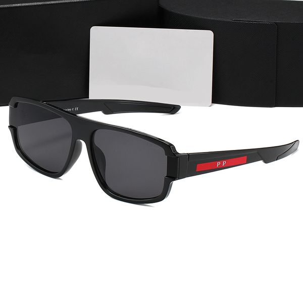 Gafas de sol para hombre de la marca de verano Gafas de sol de diseño de letras de rayas rojas polarizadas para mujeres 6 colores Gafas de conducción Gafas de sol con estuche