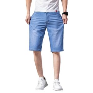 Marque d'été Stretch mince bermuda masculina coton Denim Jeans hommes longueur au genou doux ropa hombre Shorts grande taille 28 220715