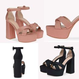 Sandalias de marca de verano para mujer, de diseñador, de cuero genuino, con punta abierta, zapatos de fiesta de boda, tacón grueso, vestido de fondo grueso, sandalias sexy de moda para mujer 35-43