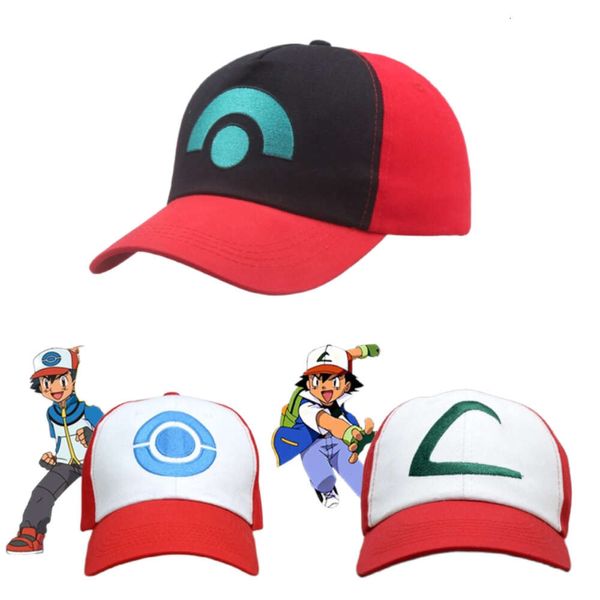 Summer Breath Anime Sun Hat Ash Ketchum Cartoon Mesh Hats Cosplay Unisex Baseball Cap Gifts for Children Adult L2405