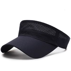 Été respirant l'air du soleil chapeaux hommes femmes Visor ajusté Visor UV Protection Top Top Vide Sports solide Tennis coulant Salle Sccreen Cap chapeau 240430