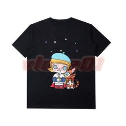 Été respirant luxes t-shirt femmes mode numérique direct dessin animé Prit t-shirts hommes appliques broderie t-shirts taille asiatique S-XL