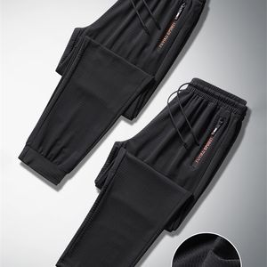 Pantalon de survêtement noir en maille respirante d'été pour hommes, jogging, vêtements de sport, Baggy, pantalon de survêtement décontracté, grande taille 7XL 8XL 9XL 220621