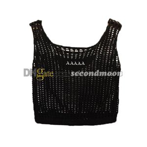 Canotte ricamate con lettere Top da donna Canotta in rete sexy Designer senza maniche Crop Top Maglietta cava