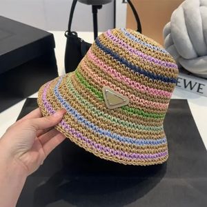 Summer Bucket Hats Diseñador de sombrero de paja plana Capas de lujo Casquette Grasa Contratación de cría de crochet Fashion Fashion Womens Multicol Beach Sunhat Unisex Snapback Snapback