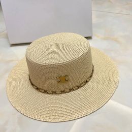 Chapeaux de seau d'été Chapeau de paille Casquettes de créateurs Casquette Casquette de tresse d'herbe Chapeau de seaux ajustés Mode Femmes Beach Sunhat 8 couleurs Bonnet triomphal unisexe