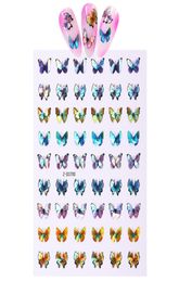 Serie de mariposas de verano, adhesivo 3D para uñas, transferencia de manicura, hermosas calcomanías, pegatinas, decoración artística colorida, 4945208