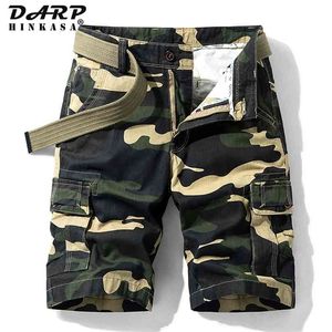 Été Camouflage Cargo Shorts Hommes Armée Vert Jogger Tactique Militaire Coton Casual Lâche 210713