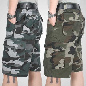 Zomer Cargo Shorts Heren Camouflage Camo Casual Katoen Multi-Pocket Baggy Bermuda Streetwear Hiphop Military Tactical Work Shorts P0806
