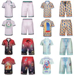 Zomer CASABLANCA Mens Womens Lovers Hawaii Vacation Beach Swim Casual Shirt Shorts Set Masao San Suits Designer Quick Dry Fabric Couple Slim Fit CASABLAN Shirts Set