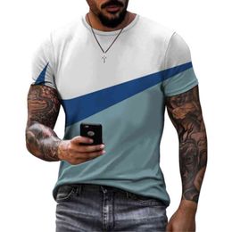 Summer casual breathable fitness T-shirt tops plus size 6XL 2022 new daily wear fun patchwork 3D graffiti print short sleeve