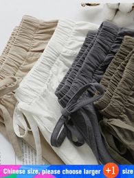 Shorts de lin en coton décontracté d'été Femmes plus taille haute finale pantalon court streetwear femme 240407