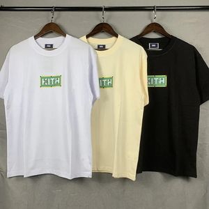 Zomer Casual Kith FW Oversize Men Kleding Kith Green Backdrop Shopping Women T -shirt Tops T -stukken T -op een dag verzendt 240420