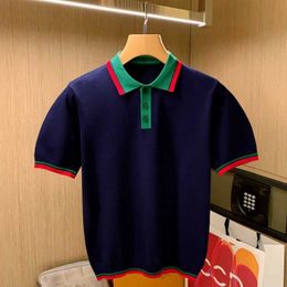 Zomer Casual Polo Shirt Heren Sweatshirt G Luxe designer T -shirt Kleur Contrast Korte mouw T -shirt Men Lapel Pullover -trui