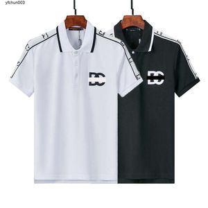 Zomer casual polo's heren tops uit fitness korte mouw tees designer poloshirt streetwear zwart witte mode kleding