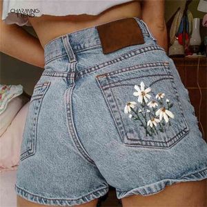 Summer Casual Shorts Femme Taille Haute Mode Denim Boyfriend Style 210714