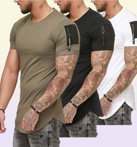 T-shirts décontractés d'été Hommes Mode à glissière O Slee Op Hip Hop Tshirt tshirts Coton Tshirts Male Streetwear Tee Couleur Couleur Taille M9385592