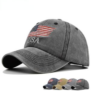 Summer Casual USA Vlag Snapback Gewassen Borduurwerk Designer Katoenen Hoeden Baseball Cap Unisex Volwassenen Zonnehoed SXA7